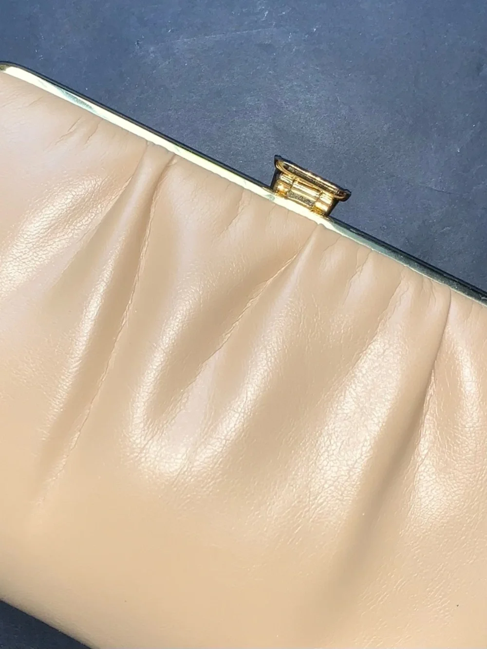 s l e e k :: Vintage Tan Convertible Evening Purse Clutch